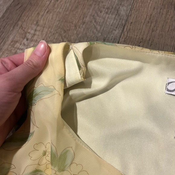 Yellow floral midi dress with ruffle hem and sheer overlay fairy - Picture 6 of 8